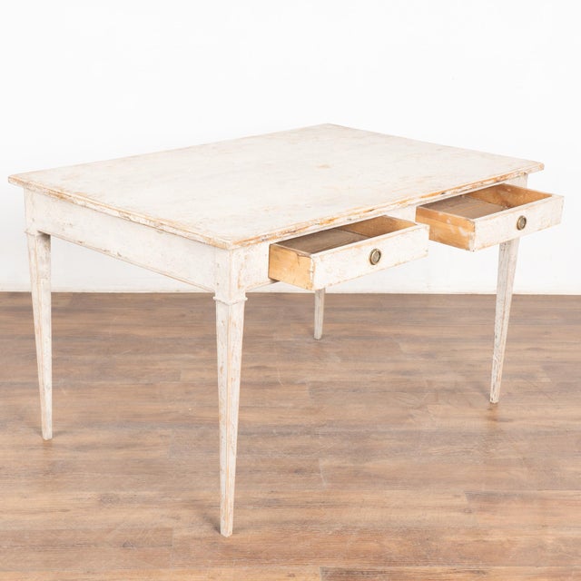 Mid 19th Century Swedish Gray Pine Partner's Desk Writing Table For Sale - Image 11 of 12