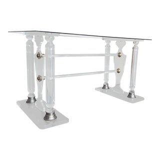 Lucite Console or Dining Table in the Manner of Karl Springer For Sale