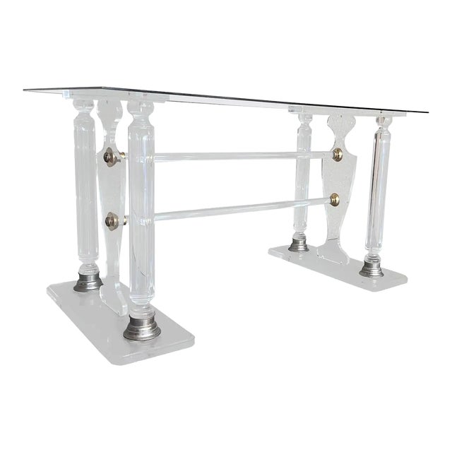Lucite Console or Dining Table in the Manner of Karl Springer For Sale
