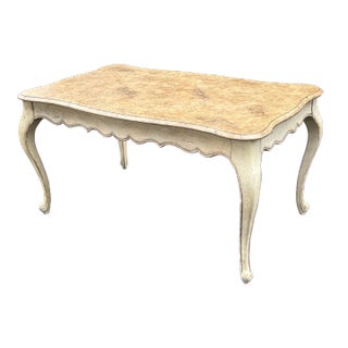 Louis XV Painted Faux Stone Top Coffee Table For Sale