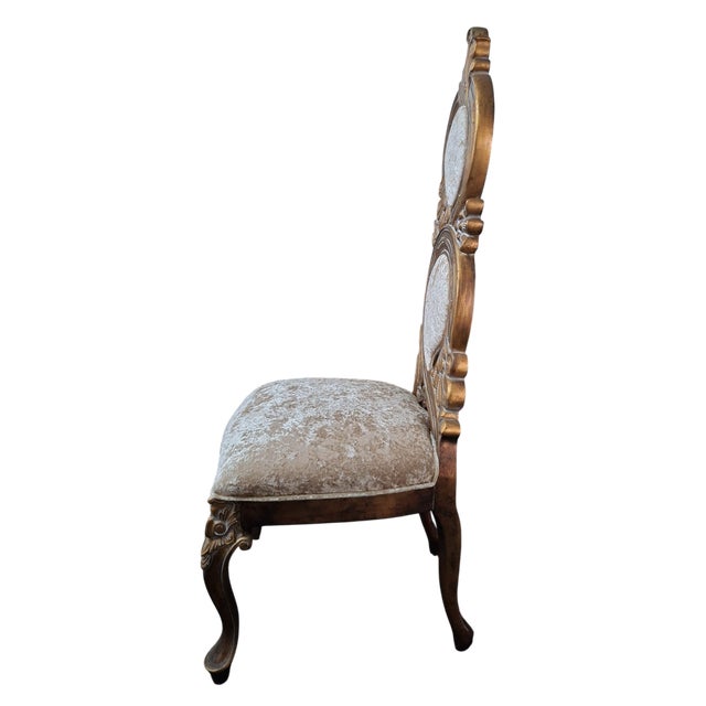Baroque Baroque Gilt and Velvet Armchair, 1930s For Sale - Image 3 of 5