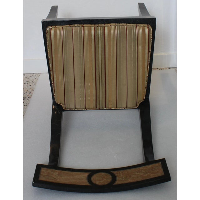 Marble Dining Set Maitland-Smith Attrb Table & 6 Chairs 1980s Neoclassic For Sale In Miami - Image 6 of 13