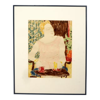 Framed Original Water Color Fay Peck For Sale
