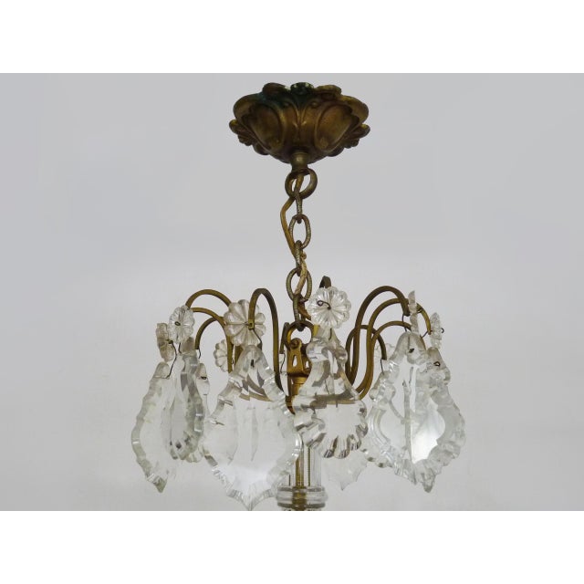 Vintage 8-Light Chandelier with Glass Pendants. 1960s For Sale - Image 4 of 9