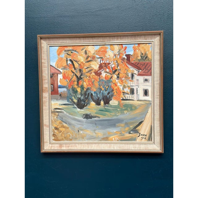 Sune, Autumn Landscape, 1962, Oil Painting on Panel, Framed For Sale - Image 9 of 13