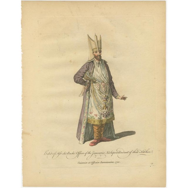 Ottoman Court Figures, Hand-Colored Engravings, 1749, Set of 2 For Sale - Image 3 of 9