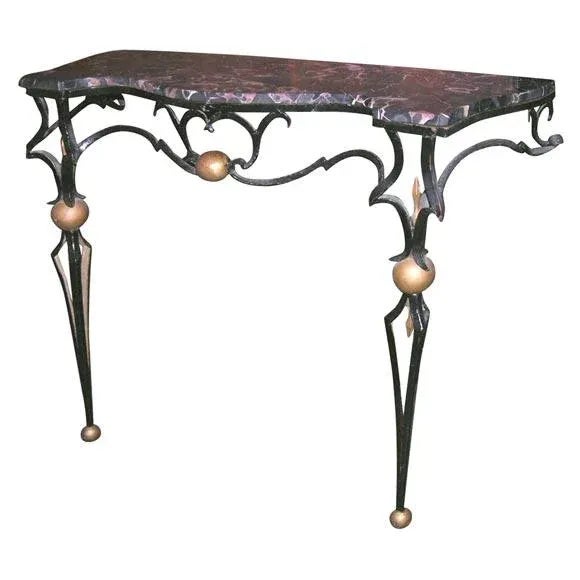 1940s Vintage Gilbert Poillerat Style Console Table For Sale - Image 9 of 9
