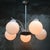 French Art Deco Nickel-Plated 5-Arm Chandelier with White Opaline Glass Globes For Sale - Image 9 of 11