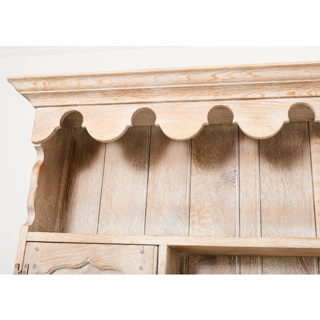 Late 20th Century Country English Cerused Limed Oak Welsh Cupboard Dresser For Sale - Image 16 of 18