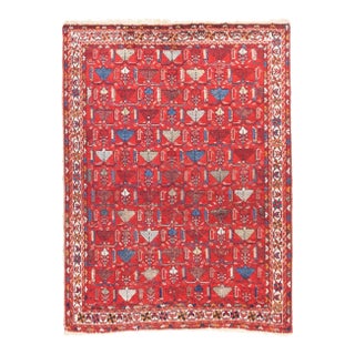 Antique Red Patterned Afshar Rug 5' X 6'5'' For Sale
