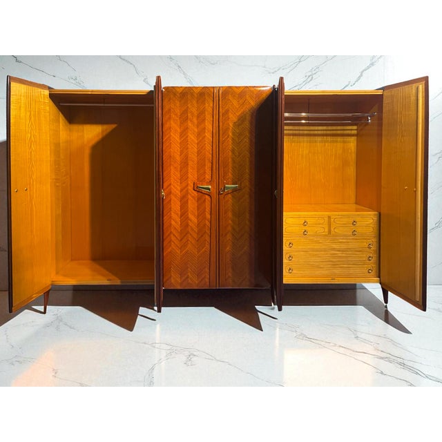 Brown Mid-Century Modern Italian Wardrobe by La Permanente Mobili Cantù, 1950s For Sale - Image 8 of 18