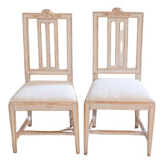 Pair of Swedish Gustavian Chairs Signed Carl Johan Wadström, Stockholm, Circa 17 For Sale