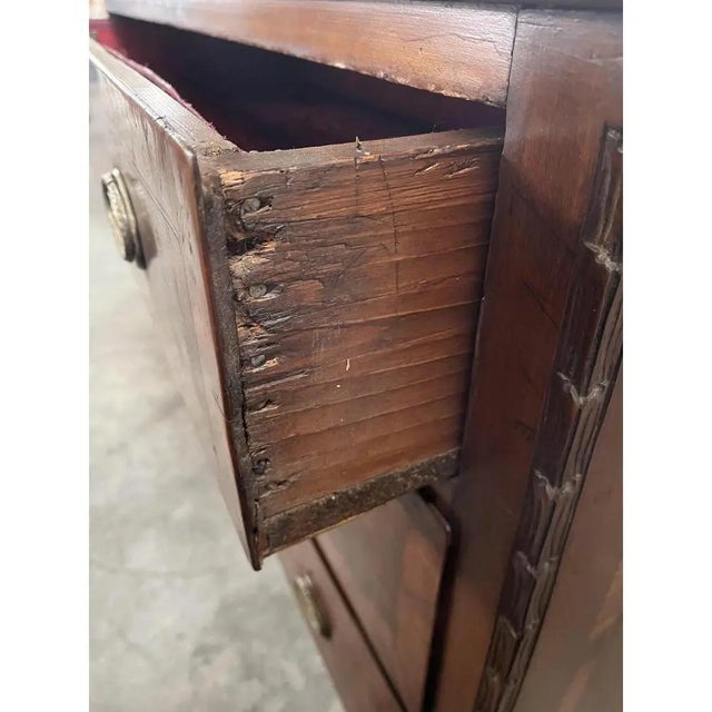 Italian Neoclassical Walnut Chest of Drawers, Hand-Carved, Mid 1700s For Sale - Image 12 of 12