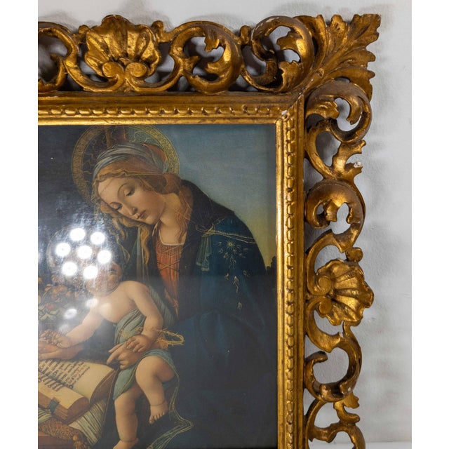 Early 20th Century Early 20th Century Italian Carved Giltwood Florentine Picture or Painting Frame For Sale - Image 5 of 13
