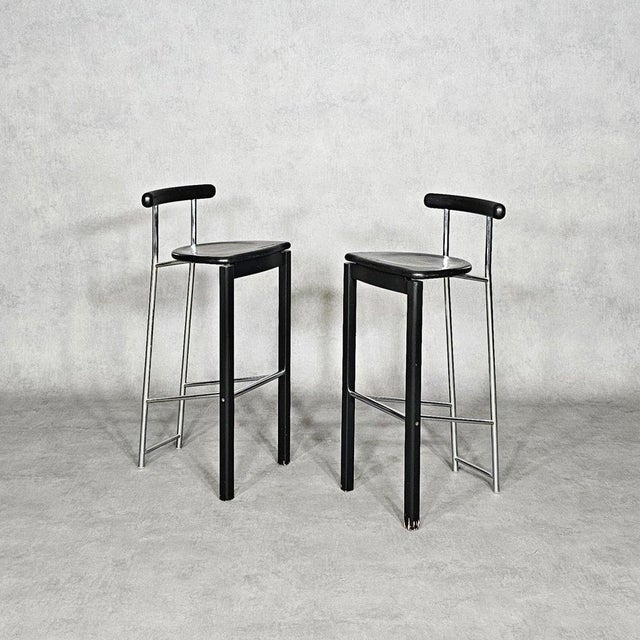 1980s Set of Bar Stools by Rodney Kinsman For Sale - Image 5 of 5
