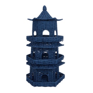 Navy Grand Wicker Pagoda, Large For Sale