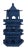 Navy Grand Wicker Pagoda, Large For Sale