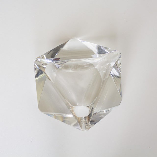 Baccarat or Murano Style Faceted Crystal Ashtray or Catchall. For Sale - Image 12 of 12