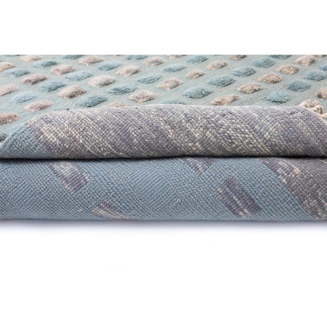 2020s Textured Raised Dot Ombre Hand-Knotted Wool Rug | 9'9" X 7'1" | One of a Kind For Sale - Image 5 of 7