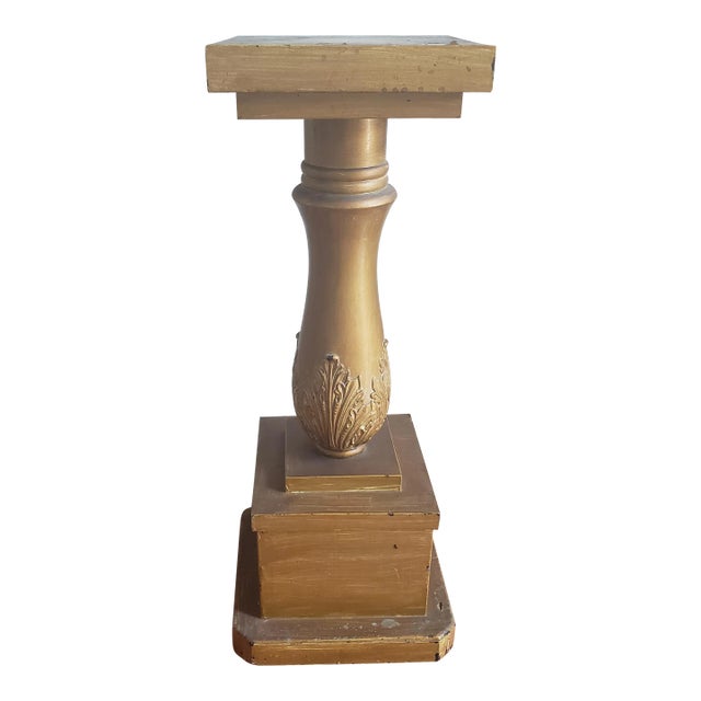 Late Victorian Giltwood Column Pedestal / Plant Stand For Sale