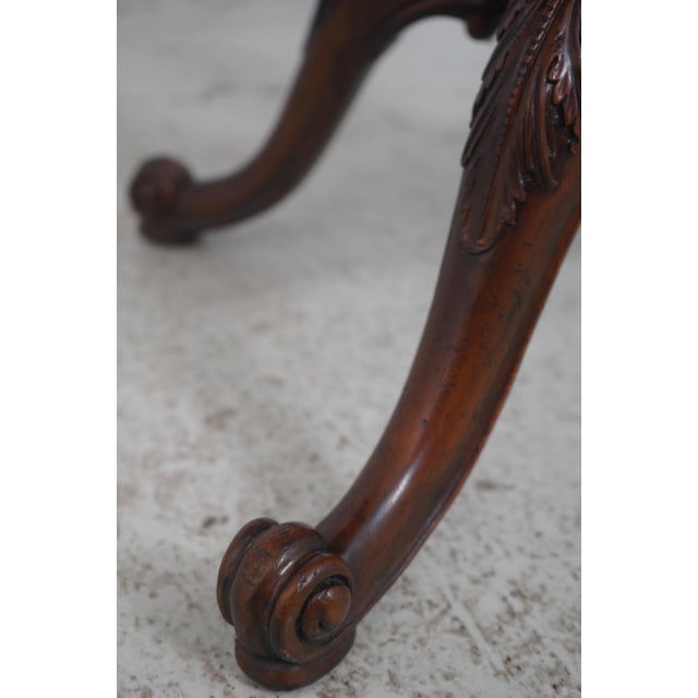 Brown Maitland Smith 2 Drawer Carved Mahogany Foyer Table For Sale - Image 8 of 18
