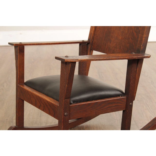 Antique Mission Oak Children's Rocking Chair For Sale - Image 9 of 12