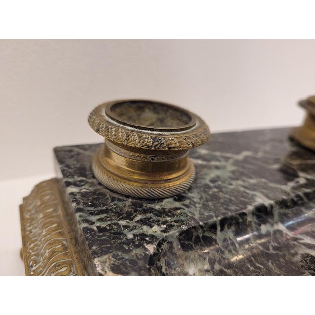 Napoleon III Desktop Set in Marble and Bronze, France, 1800s For Sale - Image 12 of 18