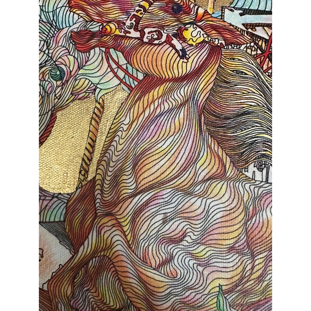 Guillaume Azoulay Signed and Numbered Gold Leaf Silkscreen on Canvas Framed For Sale - Image 10 of 12