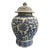 1980’s Chinoiserie Blue and White Temple Jar With Lid For Sale