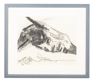 Grace Morais, Masks (III), 1988, Charcoal Drawing