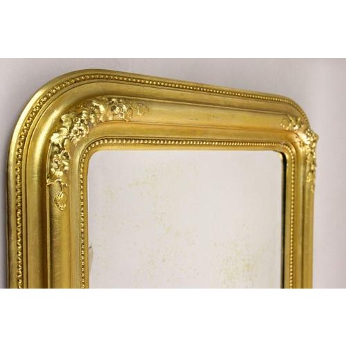 Biedermeier Gilt Wall Mirror with Floral Design, Austria, 1840s For Sale - Image 4 of 16