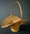 Vintage 1900s Natural Bamboo Woven Hand Basket For Sale - Image 4 of 10