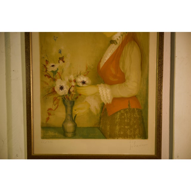 Guy Seradour, Young Girl with a Bouquet, 1960s, Paper For Sale - Image 8 of 9