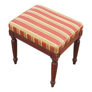 Mid 20th Century Vintage Regency Style Mahogany Rectangular Stool For Sale