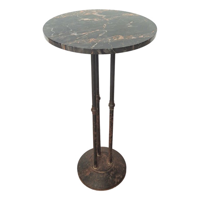 Art Deco Side Table with Marble Top, 1930s For Sale