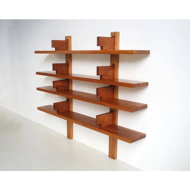 Old edition of the B17b wall unit in French Elm by Pierre Chapo, France 60'. Presented at the Salon des Arts Ménagers in...