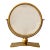 Vintage Brass Round Vanity Mirror For Sale