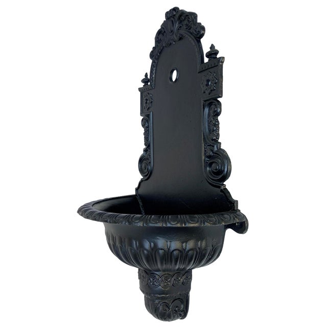Vintage Cast Aluminum Black Wall Planter For Sale In Los Angeles - Image 6 of 10