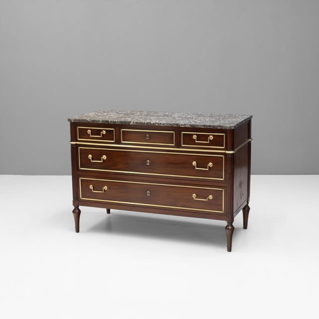 Antique Marble Top Chest, 1850 For Sale - Image 11 of 11