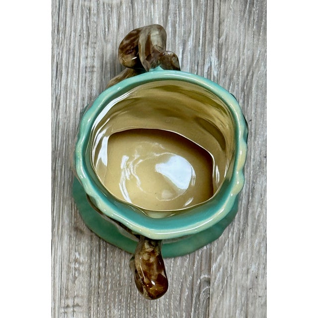 1949 Roseville Ming Tree Vase # 582 Green, Pink Brown For Sale - Image 12 of 12