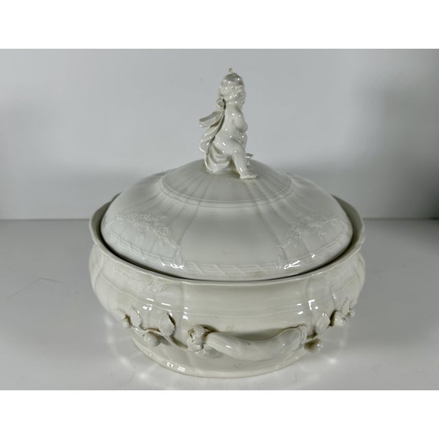 19th Century 19th Century KPM Blanc de Chine Tureen with Putti Finial For Sale - Image 5 of 10