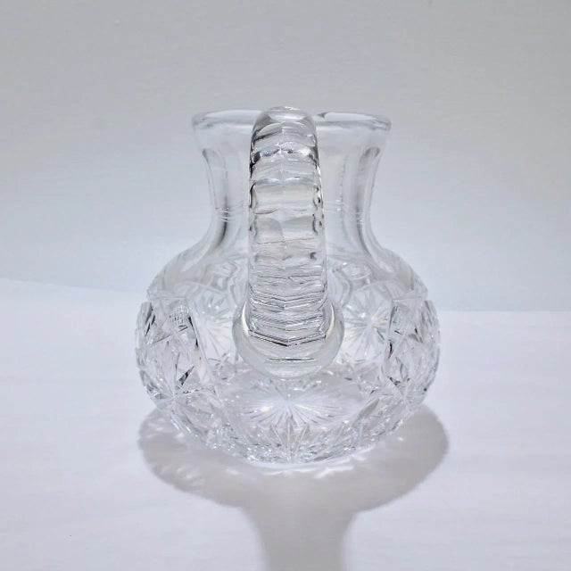 Small Antique Squat Cut Glass Juice or Cocktail Pitcher For Sale - Image 10 of 13