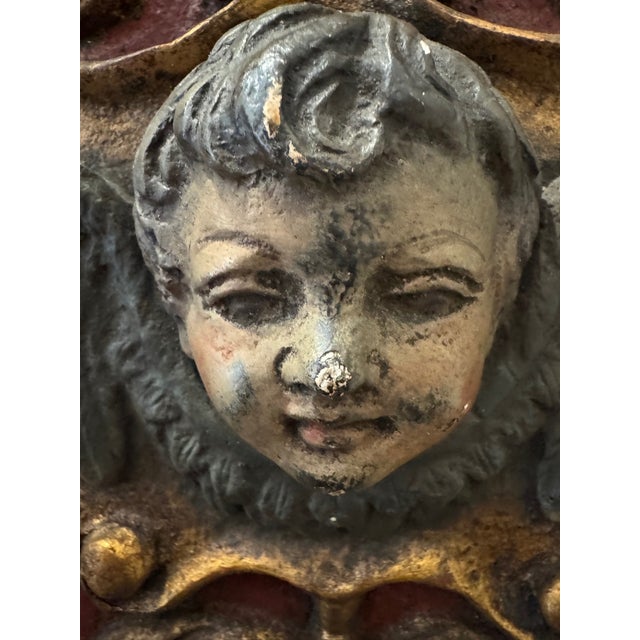 Baroque Antique Giltwood Carved Panel With Cherub Motif For Sale - Image 3 of 9