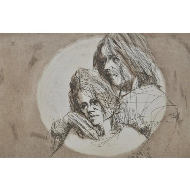 Impressionist 1970 Limited Edition Lithograph of a Young Couple by Aldo Luongo For Sale - Image 3 of 7
