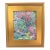 Artist Signed Colorful Garden Landscape Painting Including the Antiqued Gold Wood Frame For Sale