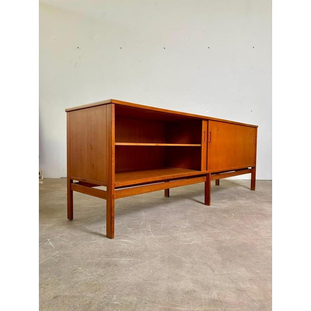 Teak Sideboard with Sliding Doors by Gianfranco Frattini, 1957 For Sale - Image 4 of 12