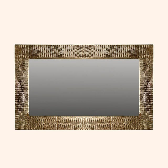 Mid-Century Italian Perforated Metal Mirror For Sale - Image 12 of 12