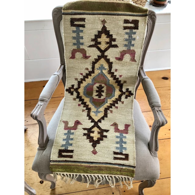 This beautiful vintage wool textile is a perfect example of Scandinavian folk art charm. Featuring the classic Wilkum Bird...