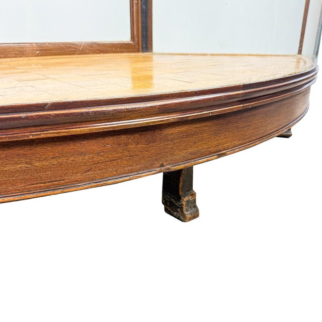 Antique Curved Glass Display Cabinet Wooden Showcase, 1890s For Sale - Image 6 of 18