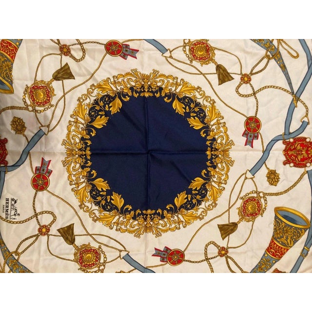 Rolex Geneve Swiss Vintage 90cm Silk Scarf For Sale In Philadelphia - Image 6 of 10